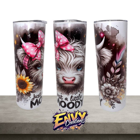 Highland Cow - 'Just A Little Moody' - 20oz Stainless Steel Tumbler