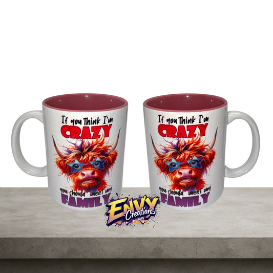 ‘If you think I’m crazy’ highland cow mug