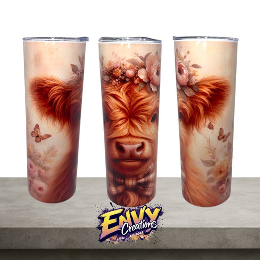 Highland Cow Boho – 20oz Stainless Steel Tumbler
