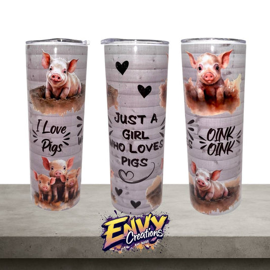 Just A Girl Who Loves Pigs – 20oz Stainless Steel Tumbler