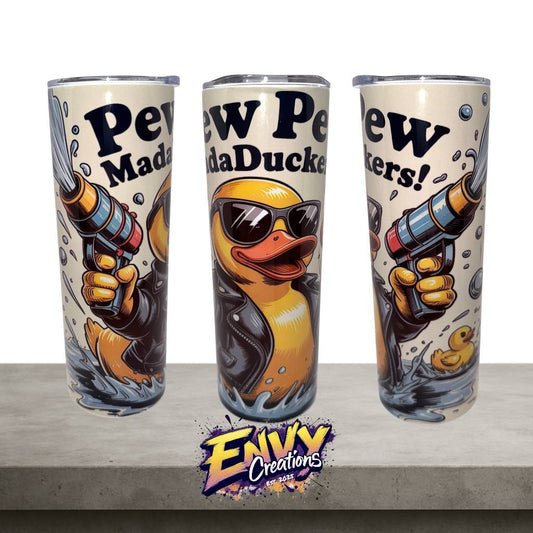 Duck - 'PewPew MadaDuckers' - 20oz Stainless Steel Tumbler