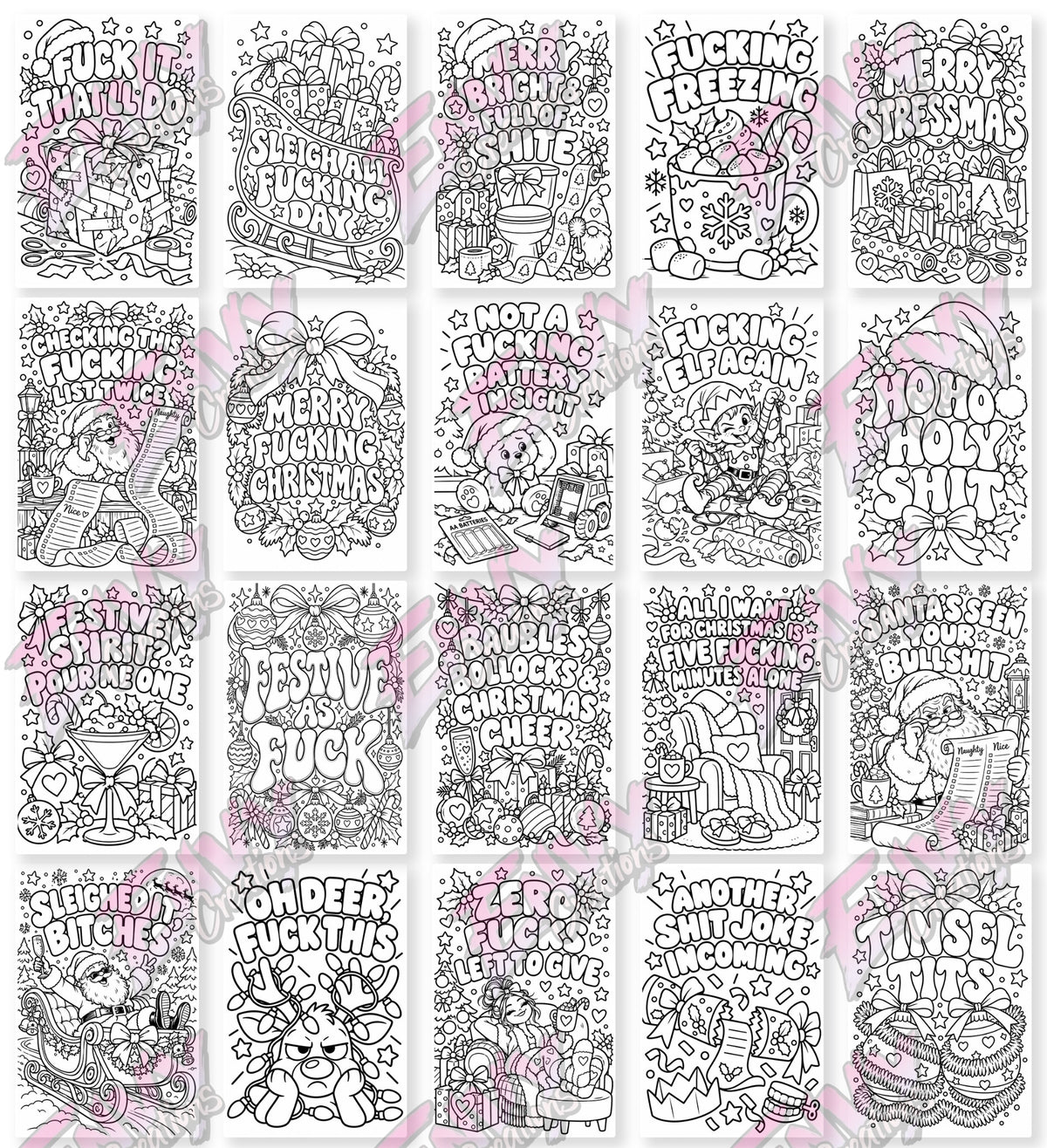 Festive As Fuck | Adult Christmas | Colouring Book