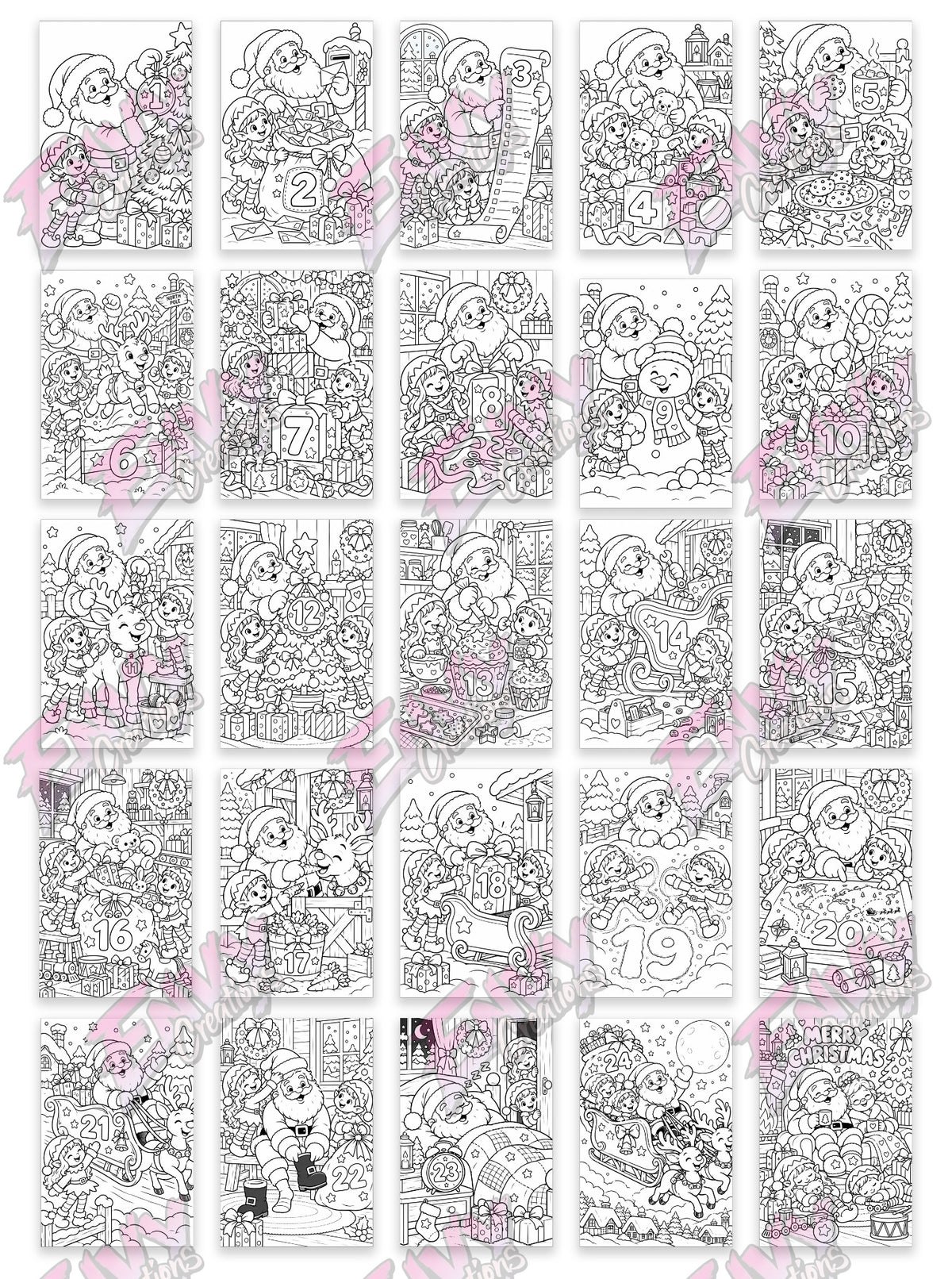 Santa's Big Christmas Countdown | Colouring Book