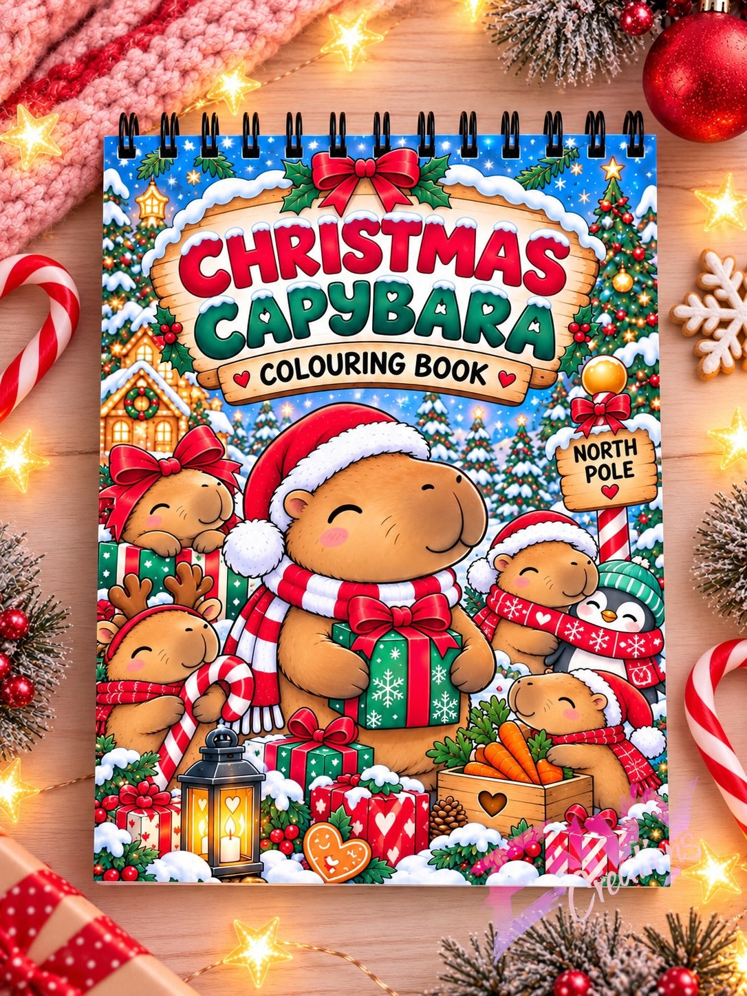 Christmas Capybara | Colouring Book