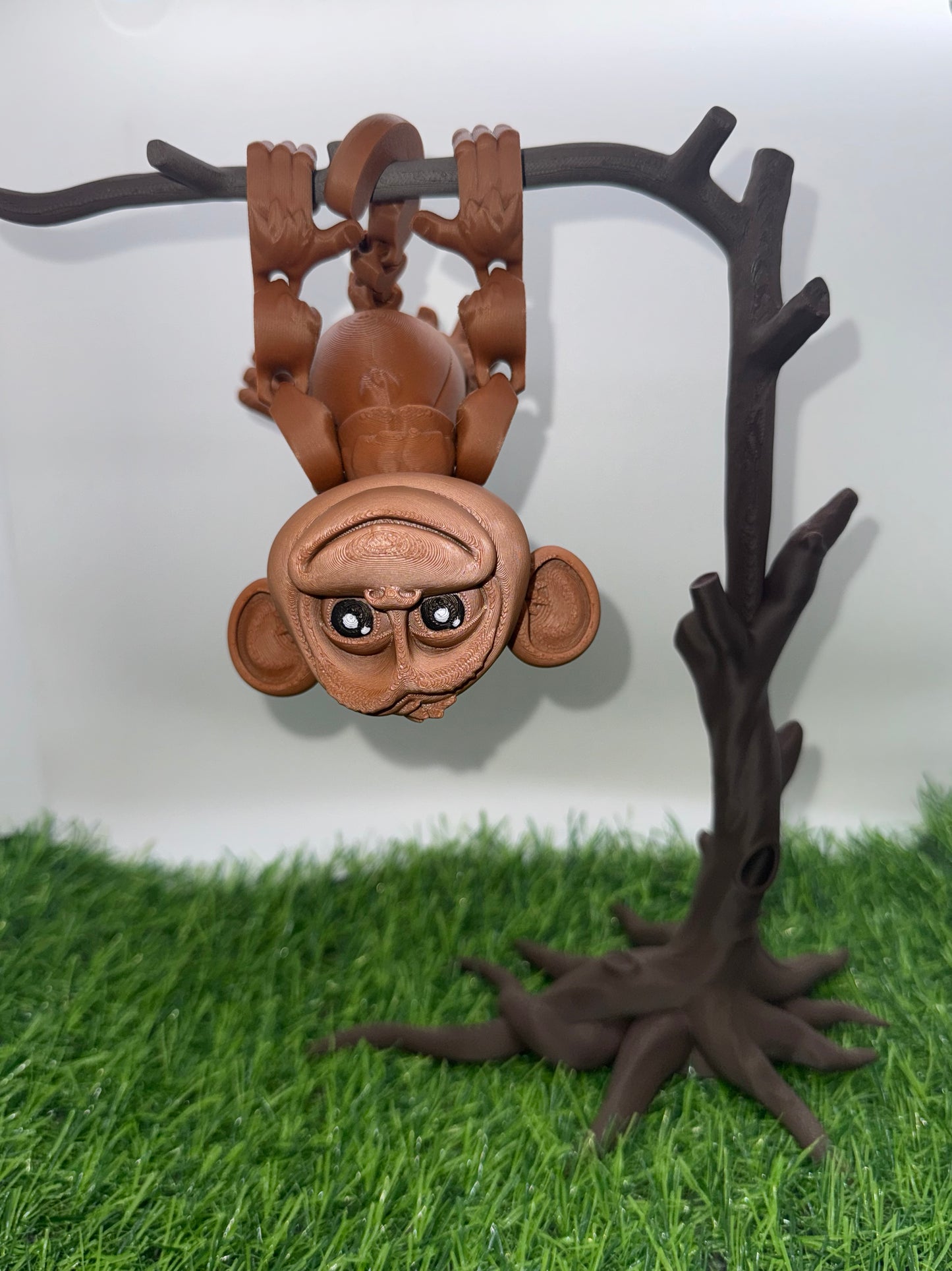Articulated Monkey - Optional Tree - 3d Printed