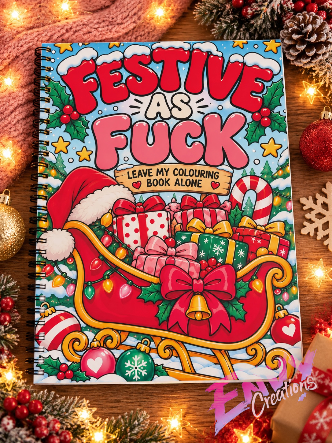 Festive As Fuck | Adult Christmas | Colouring Book