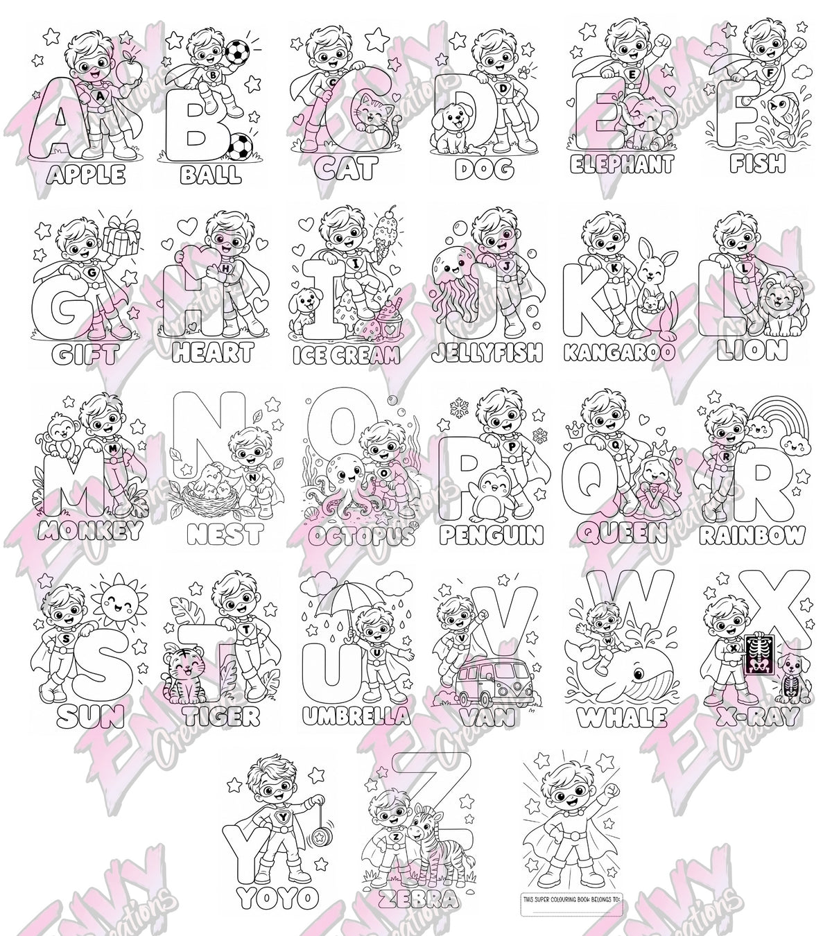 My Super A-Z | Superalpha Boys | Colouring Book