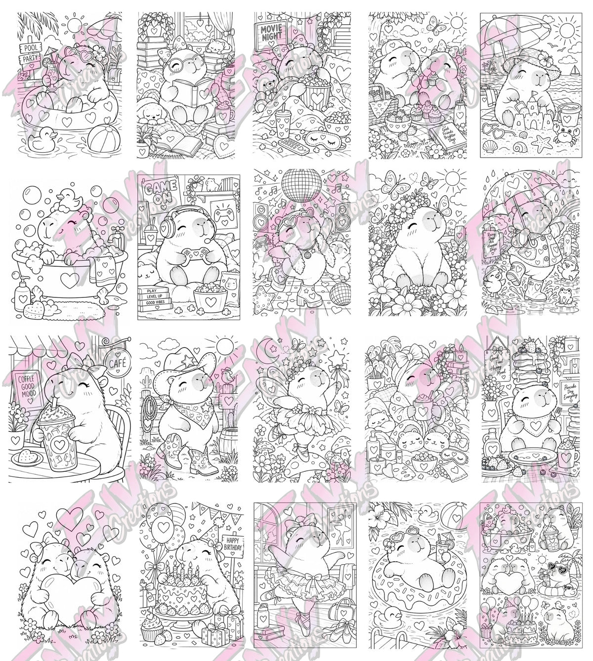Capybara Craze | Colouring Book